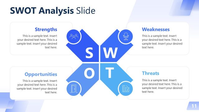 SWOT Analysis Slide Diagram for Business Presentation