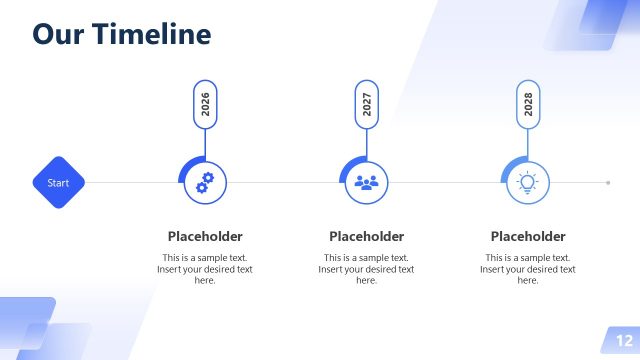 Our Timeline Slide with Three Steps