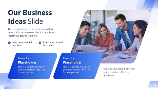 Our Business Ideas Slide with Infographics PPT Template