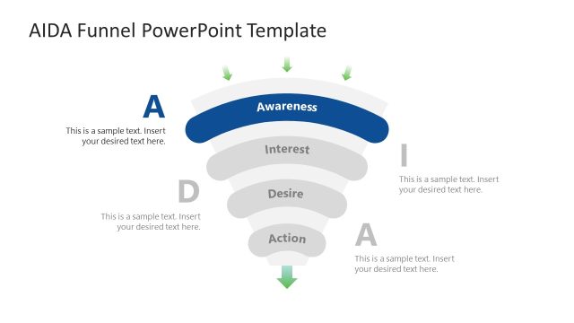AIDA Funnel Diagram Presentation Layout