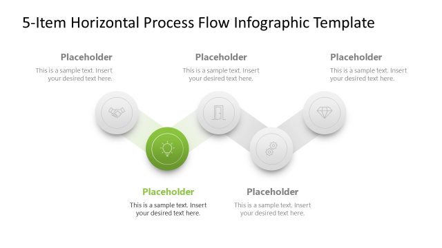 5-Item Horizontal Process Flow PPT Template Diagram