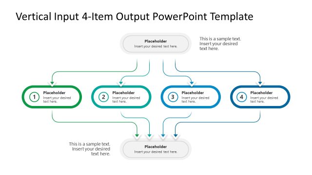 Vertical Input 4-Item Output PowerPoint Template