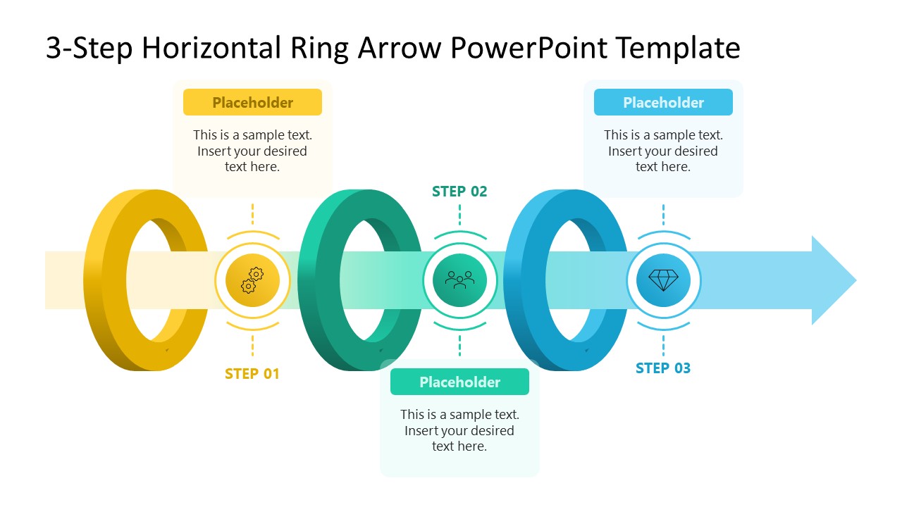 Gradient Arrow Diagram with Rings & Infographics 