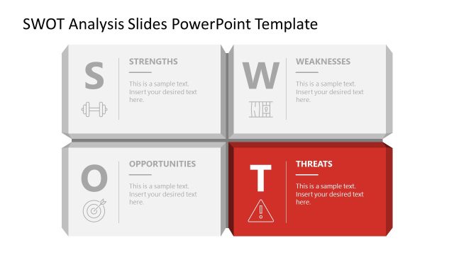 Threats Presentation Slide –  SWOT Analysis Slides Layout