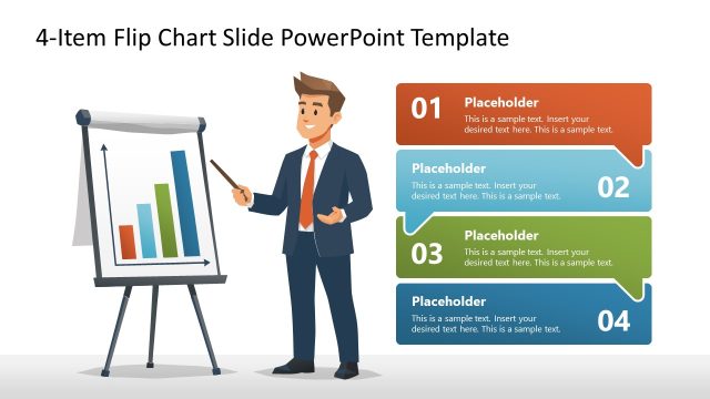 4-Item Flip Chart PowerPoint Template