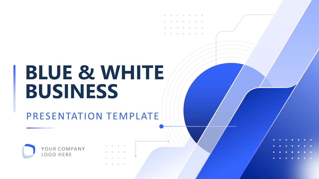 Editable Blue & White Business PPT Slide 