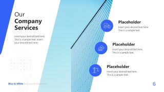 Blue & White Business Template Slide Layout 