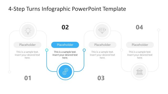 4-Step Turns Infographic PowerPoint Slide