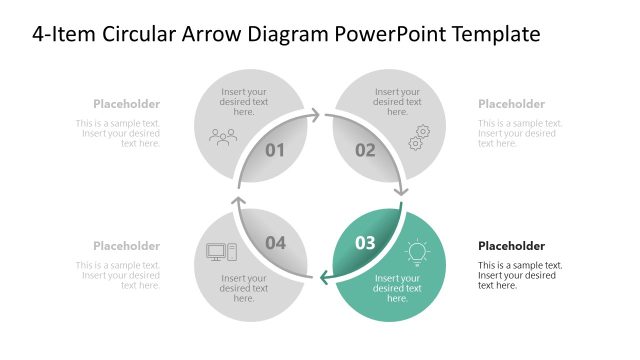 Customizable 4-Item Circular Arrow Diagram Template