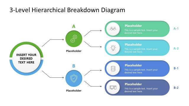 3-Level Hierarchical Breakdown PowerPoint Template