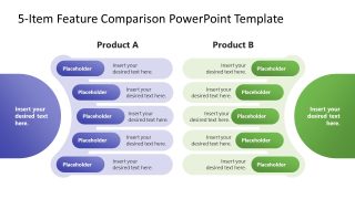 5-Item Feature Comparison Presentation Slide Template