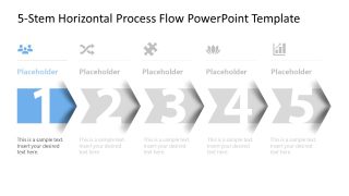 Customizable 5-Step Horizontal Process Flow PPT Template