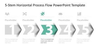 5-Step Horizontal Process Flow Slide Layout 