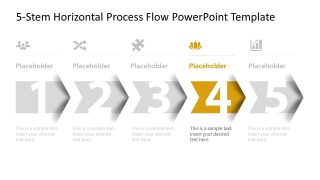 Editable 5-Step Horizontal Process Flow Diagram