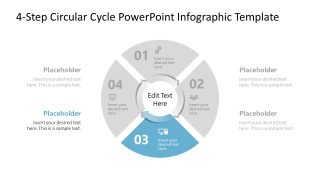 Customizable 4-Step Circular Cycle Arrows Slide Layout 
