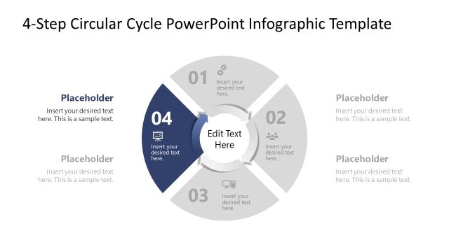 4-Step Circular Cycle Arrows Presentation Infographic Template