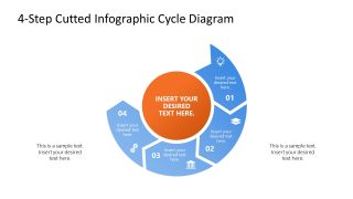 Editable 4-Step Cutted Infographic Cycle Presentation Template