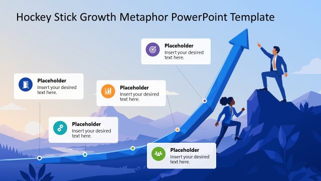 Hockey Stick Growth Metaphor PowerPoint Template