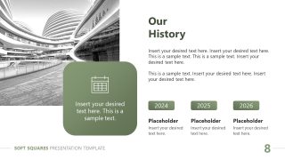 Multistep Timeline Diagram - Soft Squares PowerPoint Deck