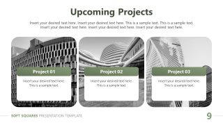 Soft Squares PowerPoint Layout with Three Sections 