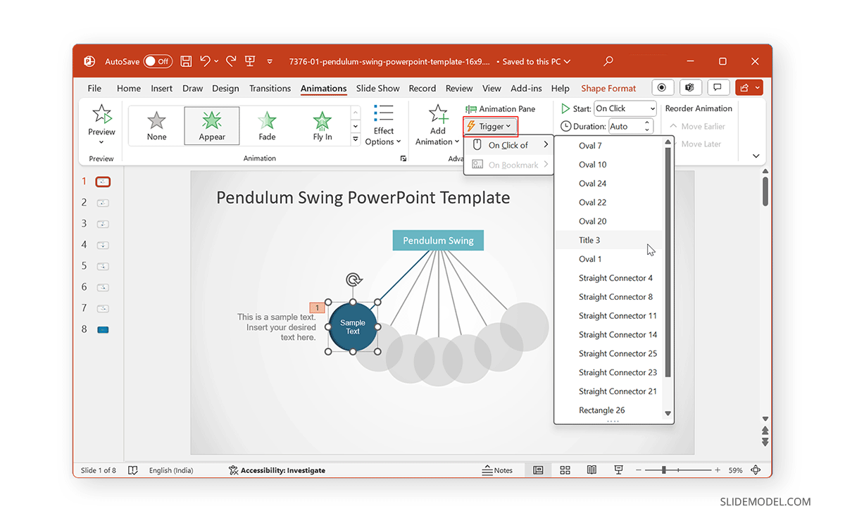 Triggers for Animations in PowerPoint