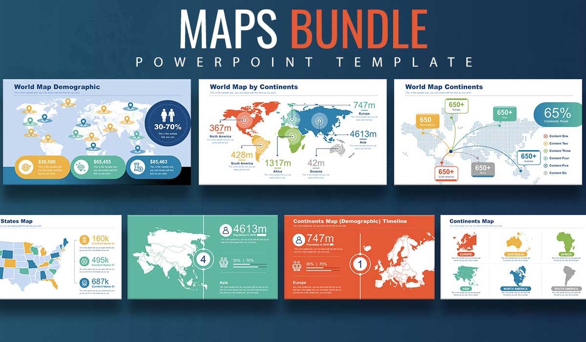 Editable PowerPoint Maps of Continents