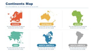 6 Continent Maps Editable PowerPoint