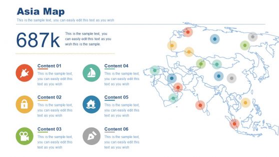 Asia Outline Map PowerPoint for Analysis