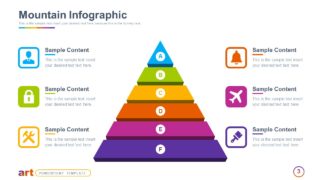 6 Steps Pyramid Diagram