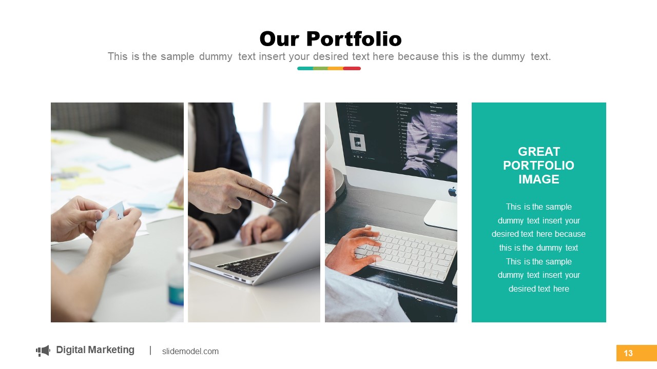 Digital Marketing Portfolio Design Template SlideModel