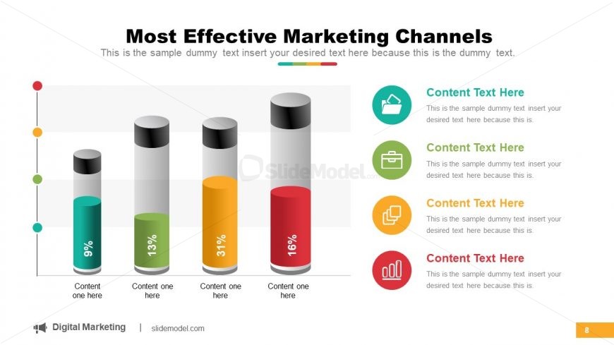 Bar Chart Diagram Marketing Channels