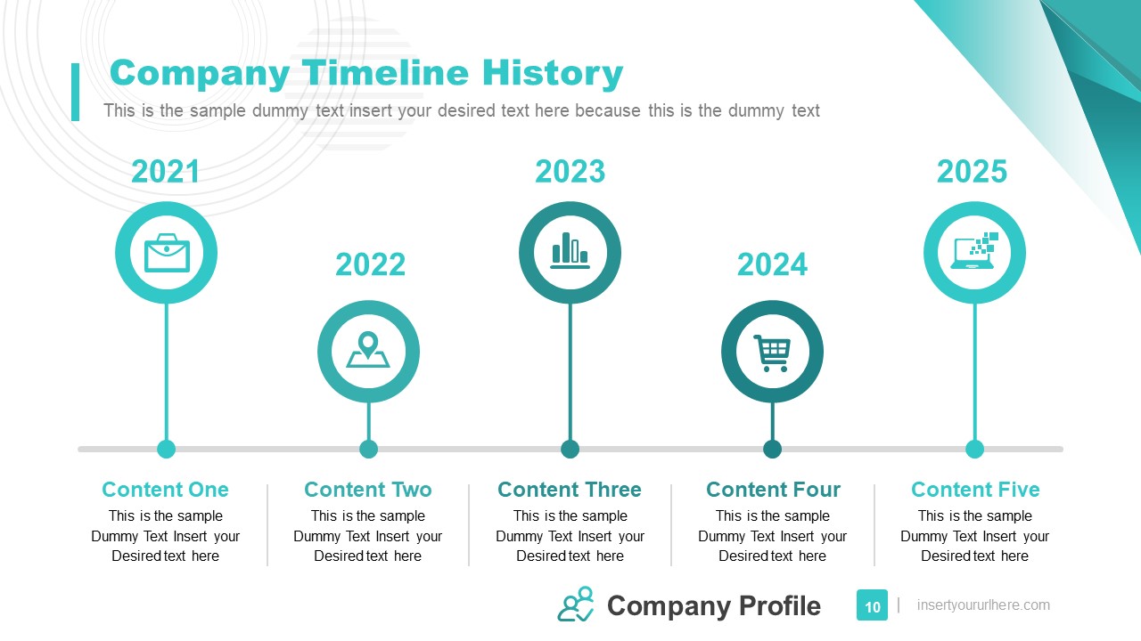 history timeline template for presentation in powerpoint