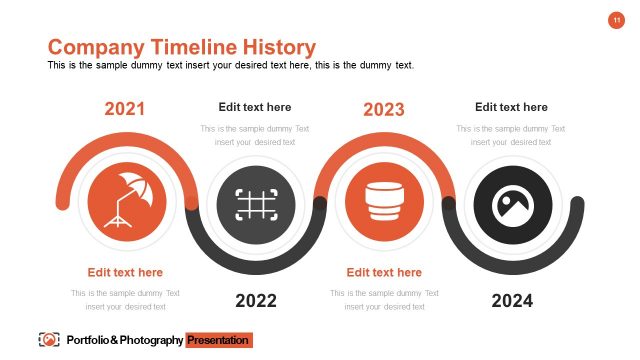Curved Roadmap PowerPoint Portfolio & Photography