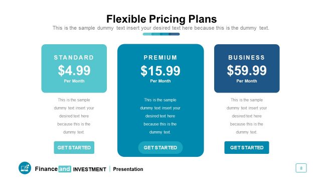 Flexible Pricing Plan 3 Column Slide