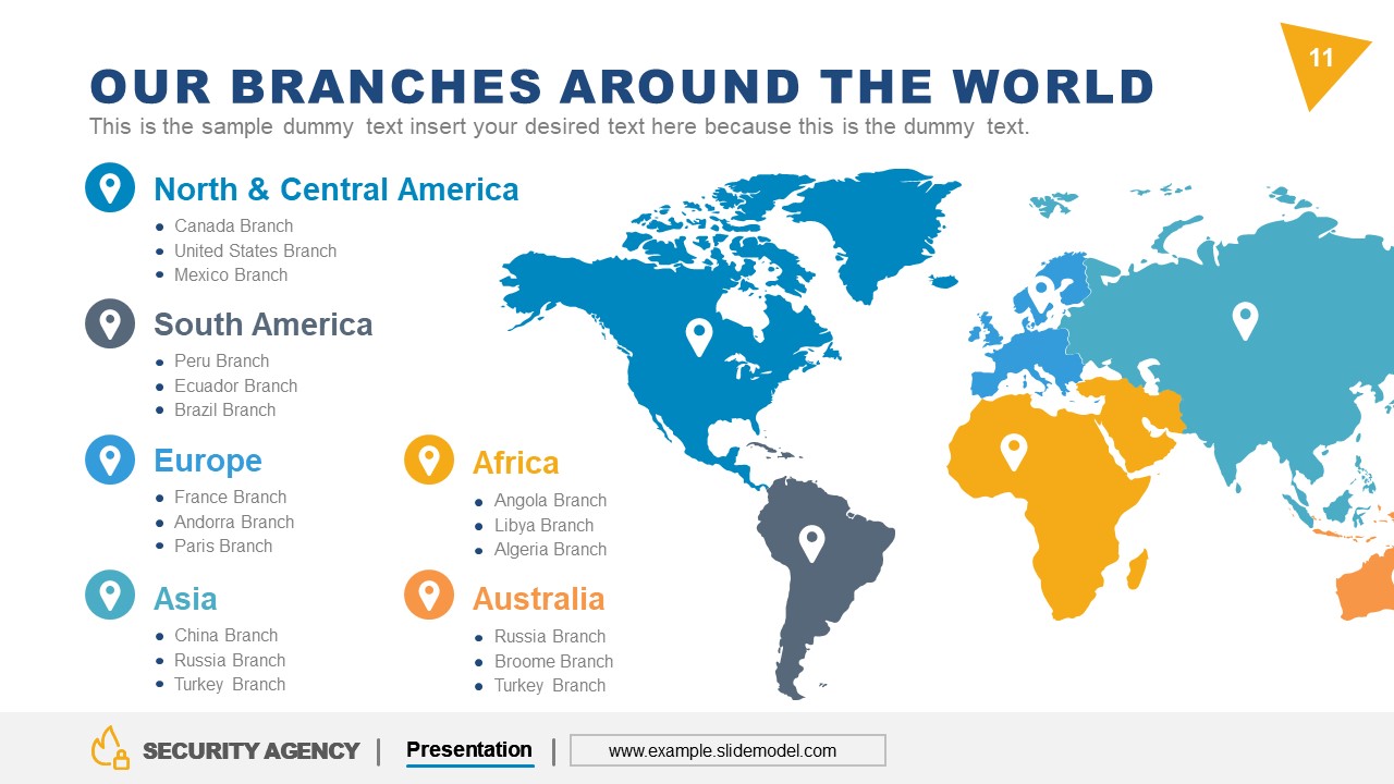 Global Reach World Map Template - SlideModel