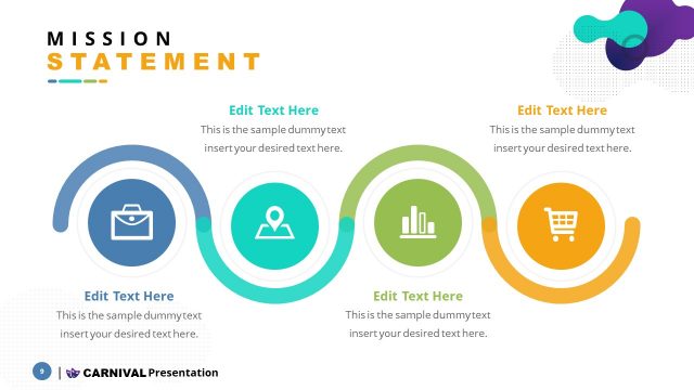 Curved Timeline Infographic Carnival PPT