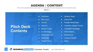 Presentation Agenda Template for Business 