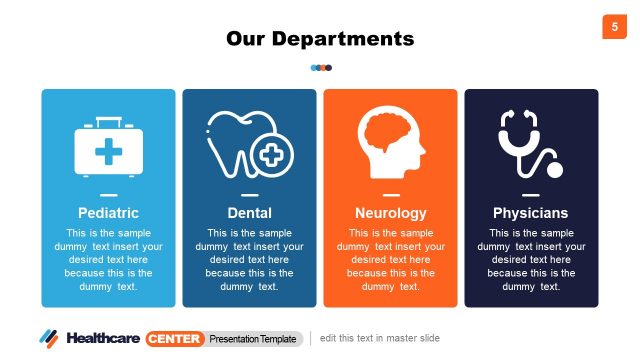 Healthcare Industry Departments PowerPoint