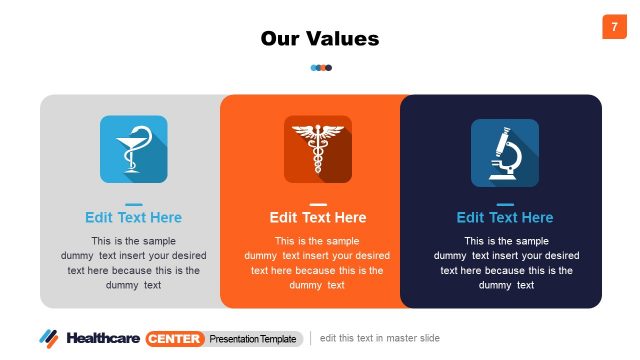 Healthcare Center Values Infographic Columns