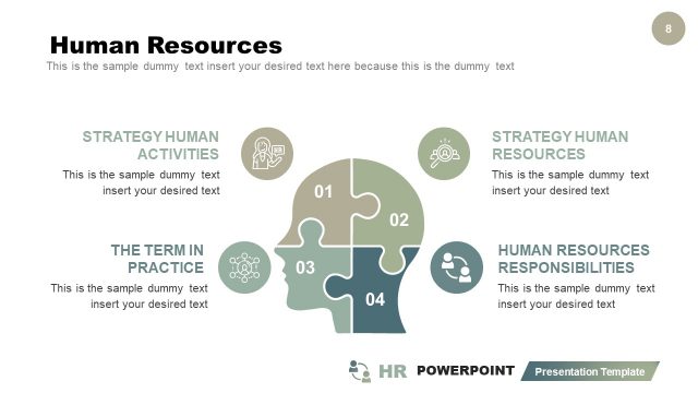 Human Resources 4 Steps Diagram PPT