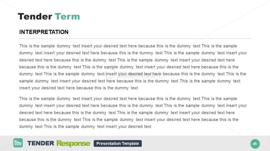 Tender Terms Text Placeholders