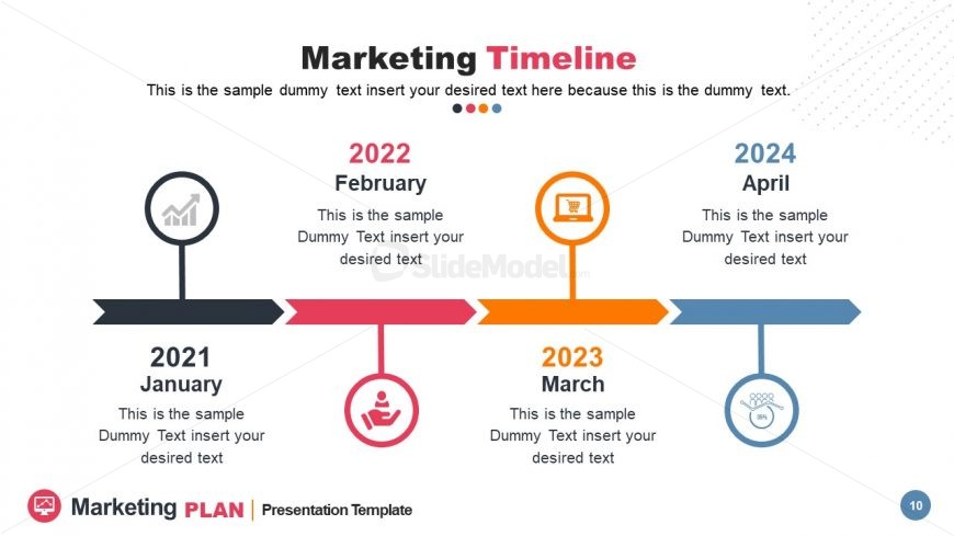 Chevron Horizontal Timeline Template 