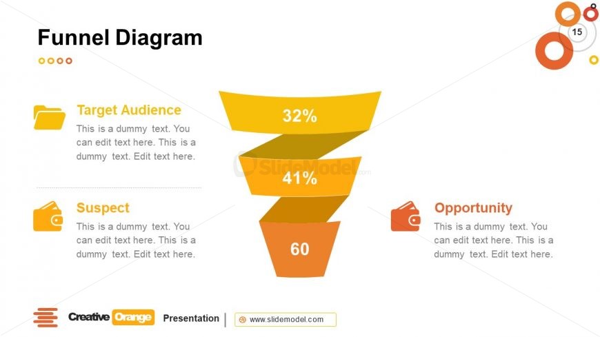 PowerPoint Ribbon Funnel Diagram 