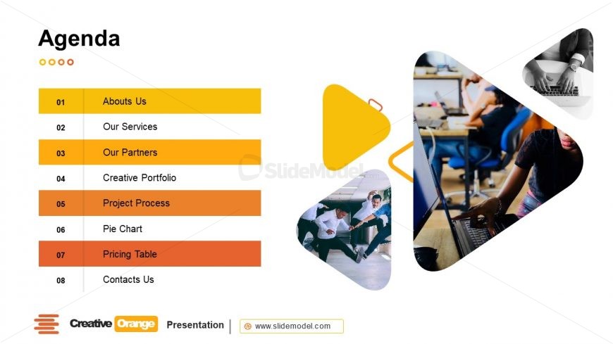 Orange Theme PowerPoint Agenda Template