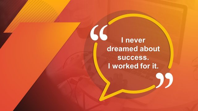 Quotation PowerPoint Orange Slide