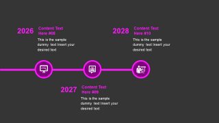 Horizontal Timeline Template Creative Purple PowerPoint