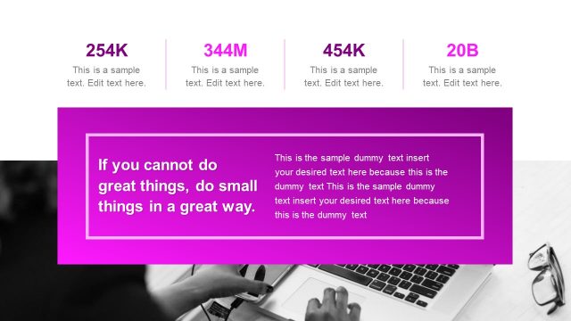 Creative Purple Statistics PowerPoint Slide