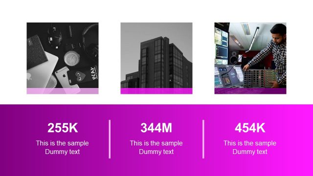 Creative Purple Picture Gallery PowerPoint Slide