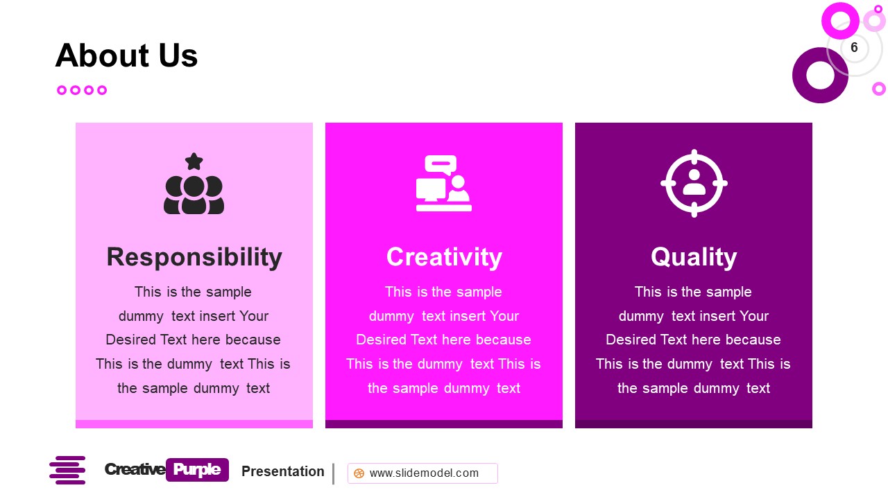 Business Value Template Creative Purple PowerPoint