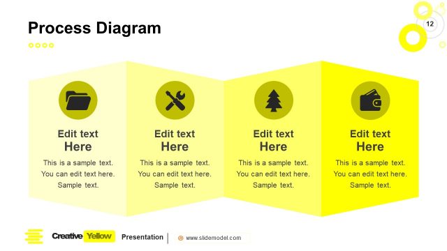 4 Steps PowerPoint Creative Yellow Template